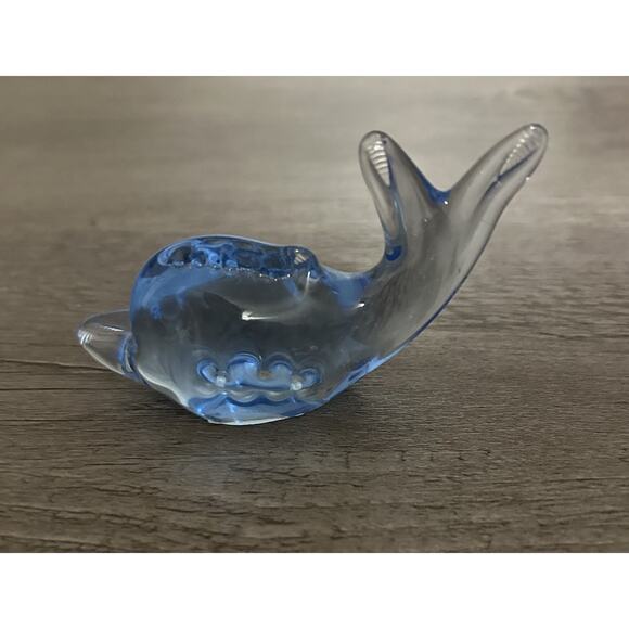 Hand Blown Glass Dolphin Figurine 1.5” - Picture 1 of 3